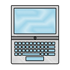 laptop keyboard digital technology image vector illustration drawing style