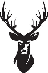 Naklejka premium Vector Deer Head Silhouette