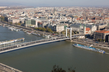 View of the Budapest Autumn and the Danube from Gellért Hill