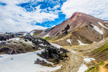 A red rhyolite wonderfull mountan of Landmannalaugar, one of the most beautiful places in Iceland