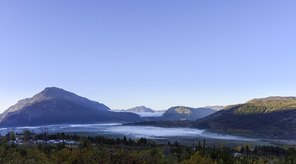Misty morning in the village