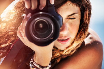 Beautiful photographer girl