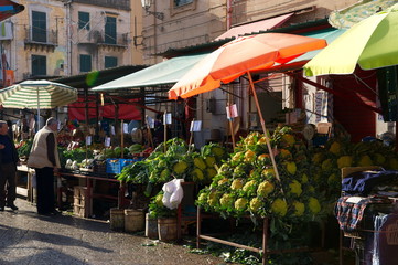 イタリア、シチリアの市場