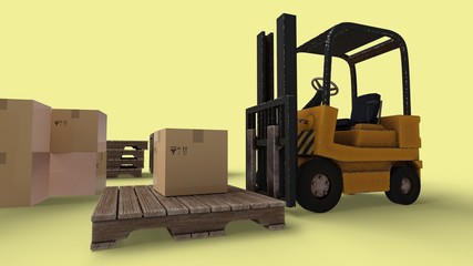 フォークリフト パレット 段ボール 流通センター 物流倉庫