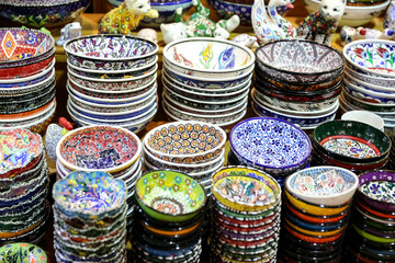Turkish Ceramics in Grand Bazaar, Istanbul, Turkey