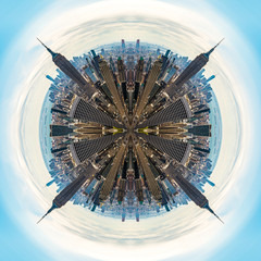 View of Manhattan - abstract planet with skyscrapers - 200586677