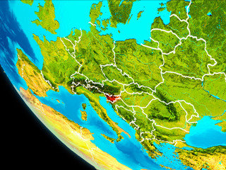 Fototapeta na wymiar Slovenia on Earth from space