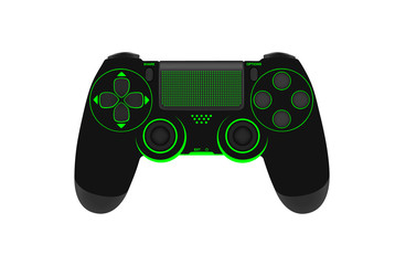 Game controller isolated on a white background.Vector illustration.Photo-realistic joystick.