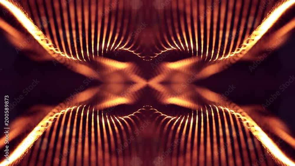 Aufkleber 3d loop animation for science fiction background of glowing particles with depth of field and bokeh.