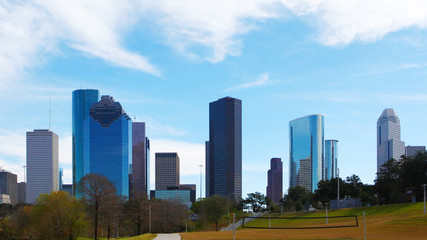 Fototapeta na wymiar Houston, Texas skyline on a beautiful day