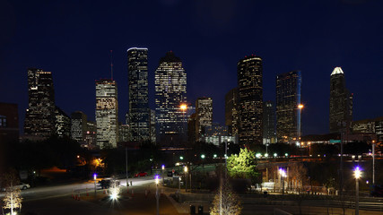 Houston, Texas city center at night