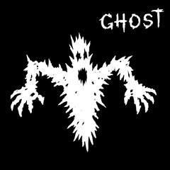 White ghost silhouette. Vector illustration.