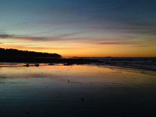 Beach Sand Sunset Reflections