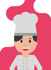 woman chef in uniform worker profession vector illustration