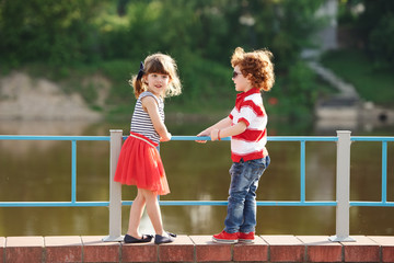 lovely little boy and girl