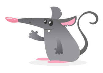 Fat cartoon mouse. Vector illustration isolated