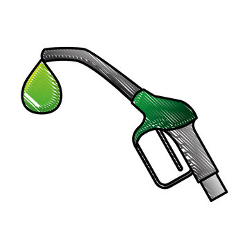station biofuel pump nozzle drop sustainable vector illustration drawing