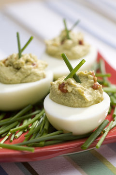 devilled eggs with chives