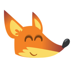  Cute cartoon fox head icon. Vector illustration