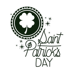Fototapeta premium saint patrick card with clover coin