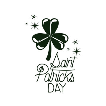 happy saint patrick card with clover