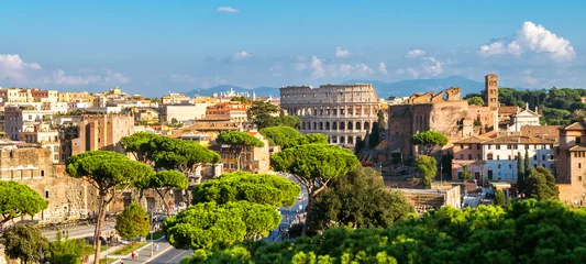 Plexiglas foto achterwand Rome Skyline with Colosseum and Roman Forum, Italy © Summit Art Creations