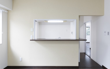 マンション　リフォーム　LDK 対面式キッチンクローズアップ　施工例