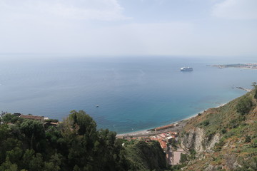 イタリア、シチリアのタオルミーナの風景