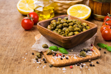 Traditional marinated capers