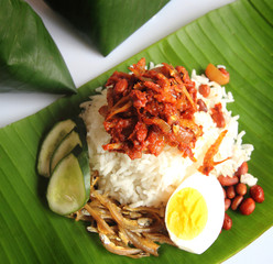 Traditional Malaysia Coconut Rice Nasi Lemak