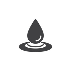 Fototapeta premium Water drop and spill vector icon. filled flat sign for mobile concept and web design. Water splash simple solid icon. Symbol, logo illustration. Pixel perfect vector graphics