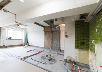 マンション・スケルトンリフォーム・実例素材・解体済み・給排水工事