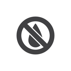No water vector icon. filled flat sign for mobile concept and web design. Water drop forbidden simple solid icon. Symbol, logo illustration. Pixel perfect vector graphics