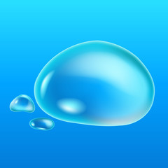 Background with water drops of different forms. Vector illustration.
