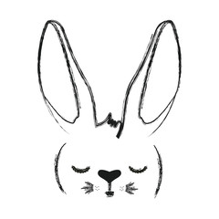 Fototapeta premium cute rabbit head easter celebration
