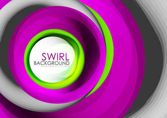 Spiral swirl flowing lines 3d vector abstract digital motion background design. Rotating concept