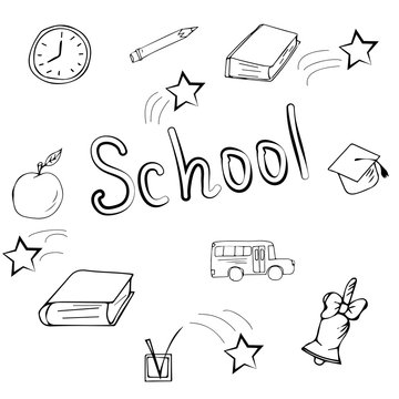 Set of school, vector icons