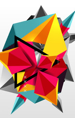 3d polygonal elements abstract background