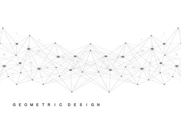 Global network connections with points and lines. Wireframe background. Abstract connection structure. Polygonal space background. Vector illustration