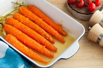 Orange and ginger glazed carrots