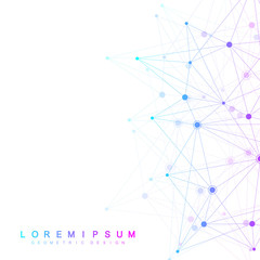 Global network connections with points and lines. Wireframe background. Abstract connection structure. Polygonal space background. Vector illustration