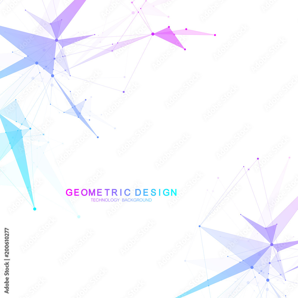 Leinwandbilder global network connections with points and lines. wireframe background. abstract connection structur