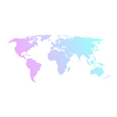 Colorful dotted world map vector design.