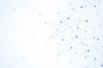 Abstract molecules connect design with points and lines. Atoms technology structure with connect elements. Abstract connection structure. Vector illustration.