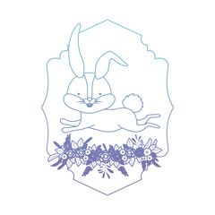 cute rabbit with wreath easter celebration