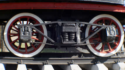 old steam locomotive close up