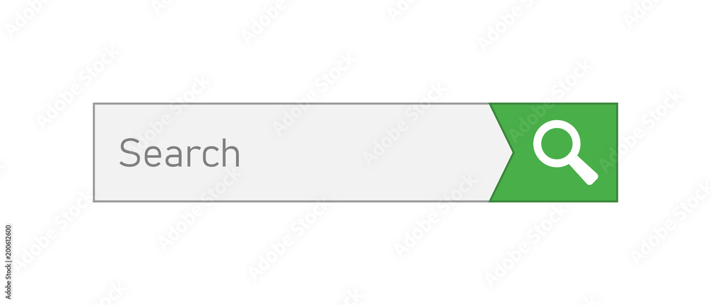 Poster search bar vector ui element icon in flat style. search website form illustration field. find search