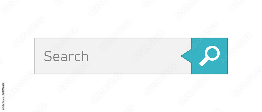 Poster search bar vector ui element icon in flat style. search website form illustration field. find search