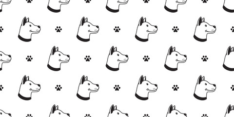 dog seamless pattern paw vector french bulldog pug isolated background wallpaper doodle cartoon