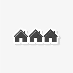 Home sign sticker. Main page button, House icon, simple vector icon